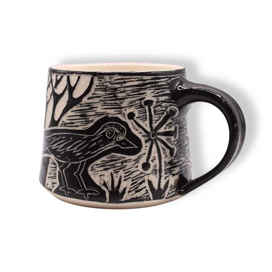 Donna Saunders Ceramics Carved Mug | Curlew #2