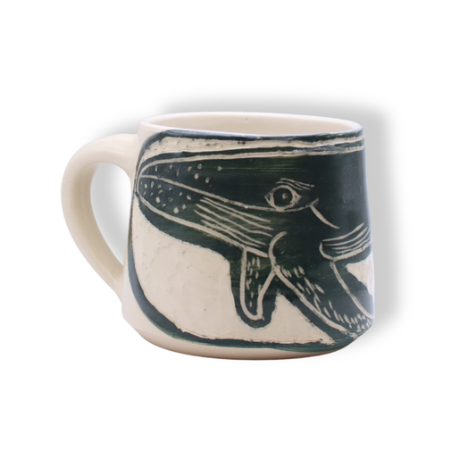 Donna Saunders Ceramics Carved Mug | Humpback Whale #2