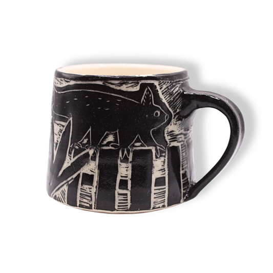 Donna Saunders Ceramics Carved Mug | Possum #1