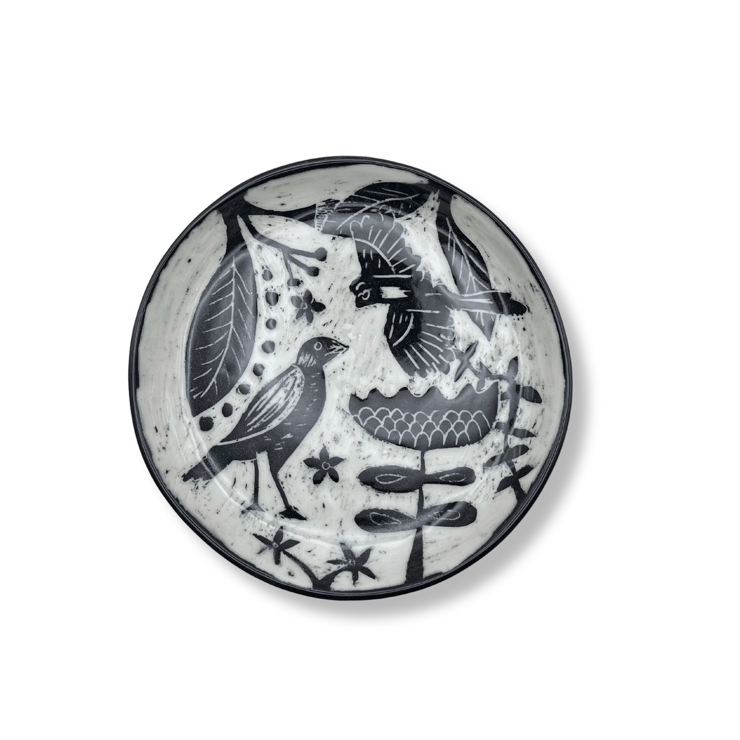 Donna Saunders Ceramics Carved Side Plate | Cockatoo & Magpie