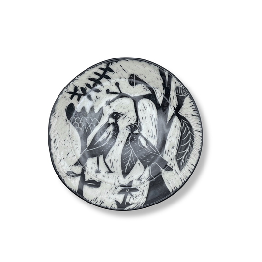 Donna Saunders Ceramics Carved Side Plate | Magpie Duo