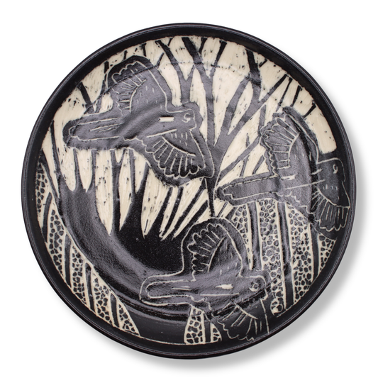 Donna Saunders Ceramics Carved Side Plate | Cockatoo