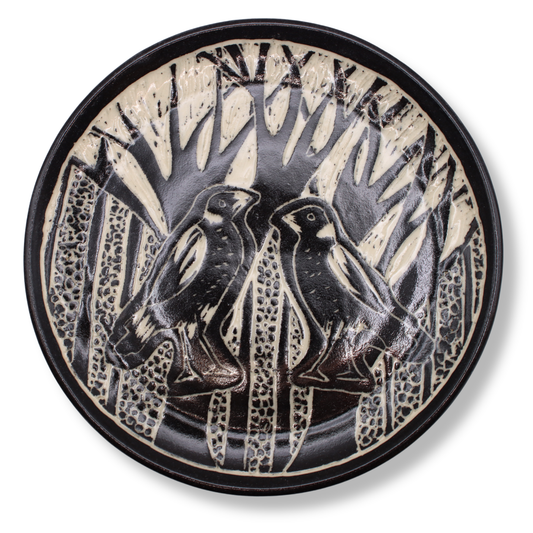 Donna Saunders Ceramics Carved Side Plate | Magpie Duo