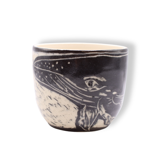 Donna Saunders Ceramics Carved Tumbler | Humpback Whale