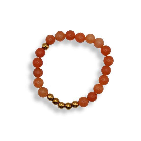 Draper Jewels Bracelet | Gold Plated Natural Hematite Stone with Natural Stone Aventurine
