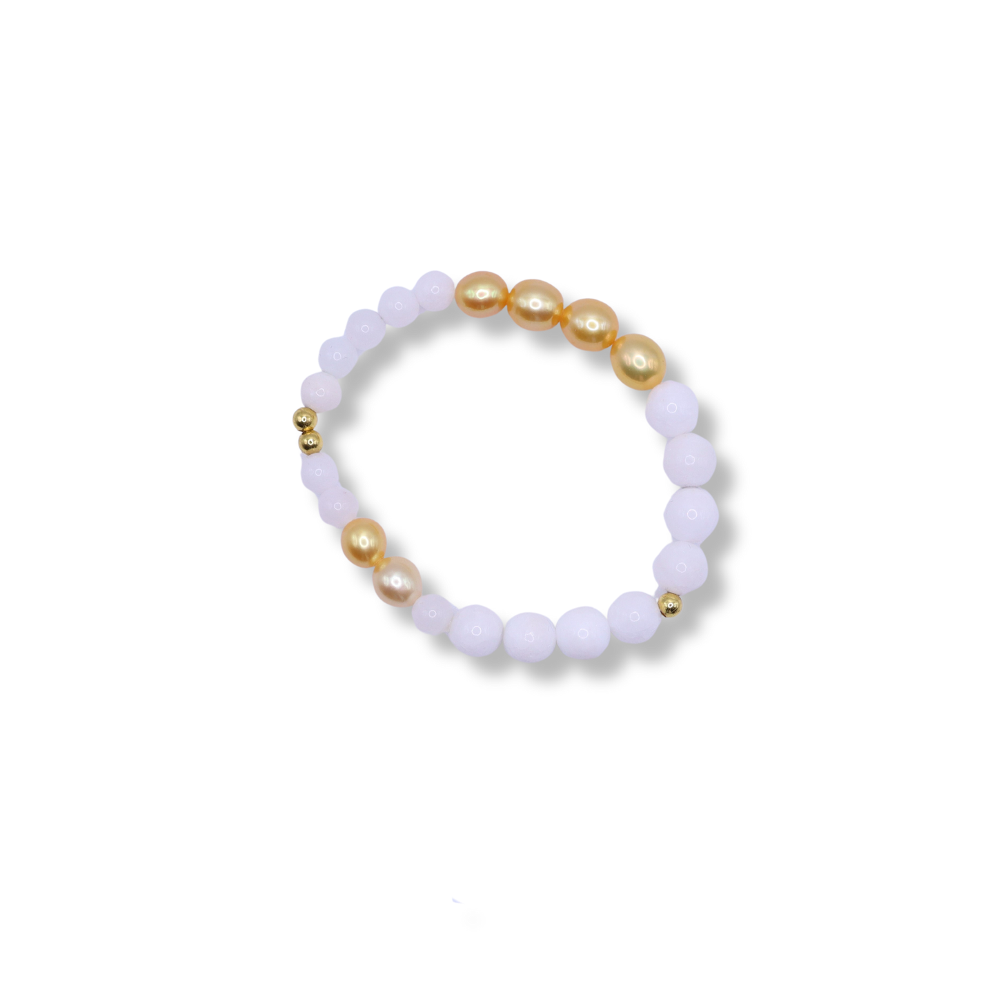 Draper Jewels Bracelet | White Agate & Gold Freshwater Pearl