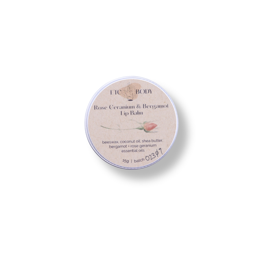 ETC Body Lip Balm Tin | Rose Geranium & Bergamot