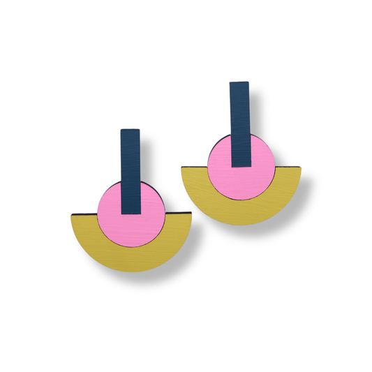 Each to Own Large Swing Earring | Green, Pink & Mustard