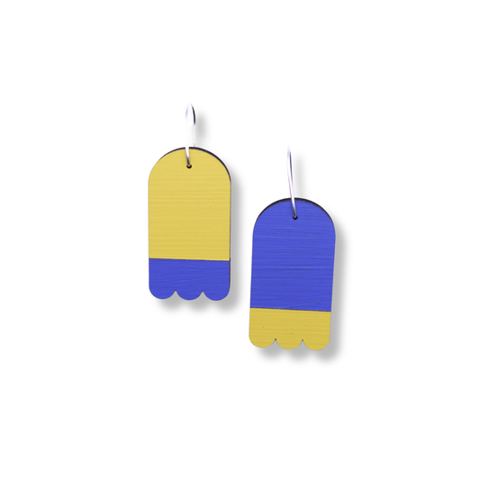 Each to Own Split Ghostie Earring | Blue & Mustard