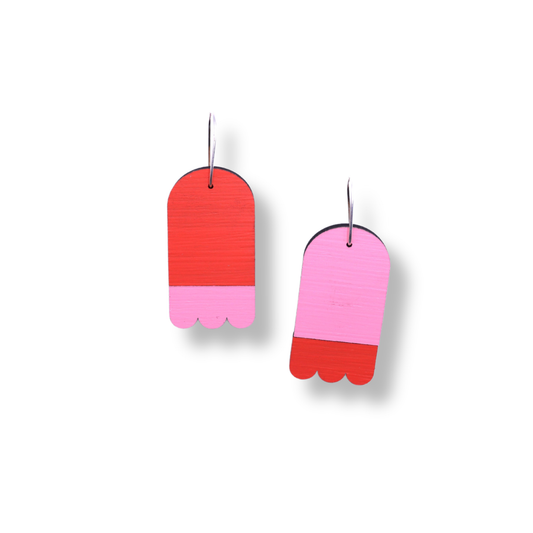 Each to Own Split Ghostie Earring | Pale Pink & Red