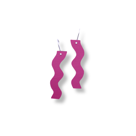 Each to Own Wooden Wiggle Earrings | Magenta