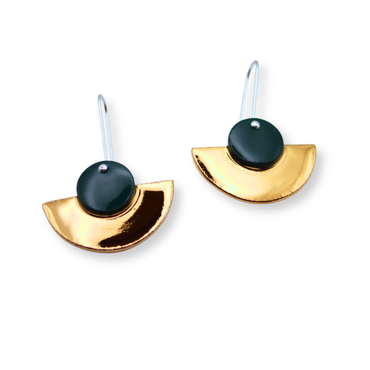 Erin Lightfoot Earrings | Green Crescent