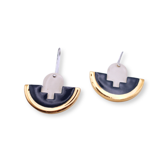 Erin Lightfoot Earrings | Navy Deco Drops