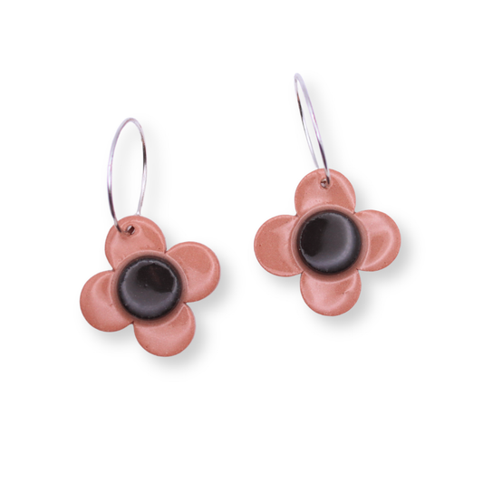 Erin Lightfoot Earrings | Terracotta Flower Hoops