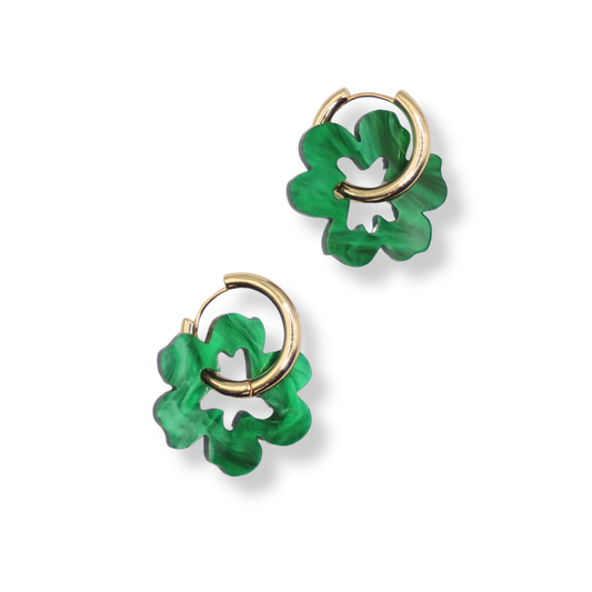 Flowature Daisy Sleeper Earrings | Marble Green
