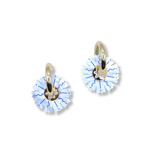 Flowature Thick Hoop Earrings | Aqua Petal