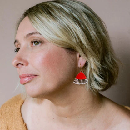 Denz Mini Gum Blossom Flower Earrings | Strawberry & Cream