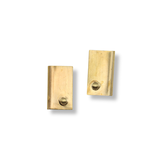 Gabi Harris Earrings | Brass Rectangle Dot Stud