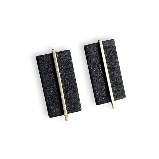 Gabi Harris Earrings | Rectangles with Brass Bar