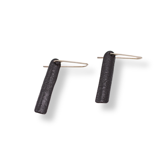 Gabi Harris Earrings | Enamelled Black Quill