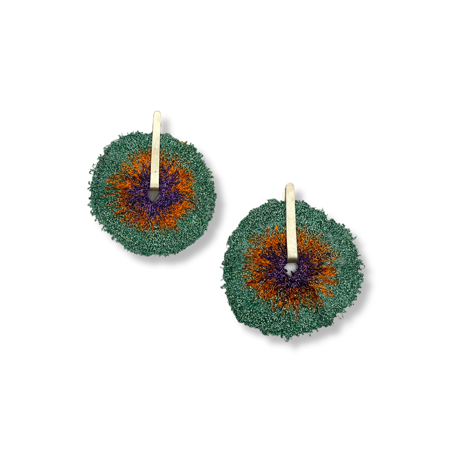 Gillian Marriage Earrings | Bloom Mint, Orange & Purple