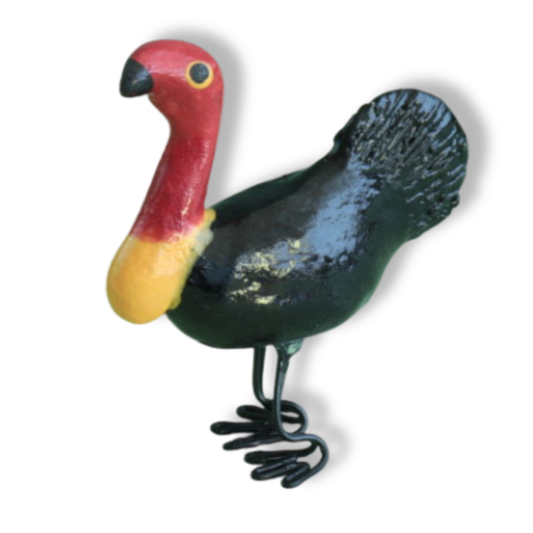 Green Bird Ceramics Brush Turkey Figure