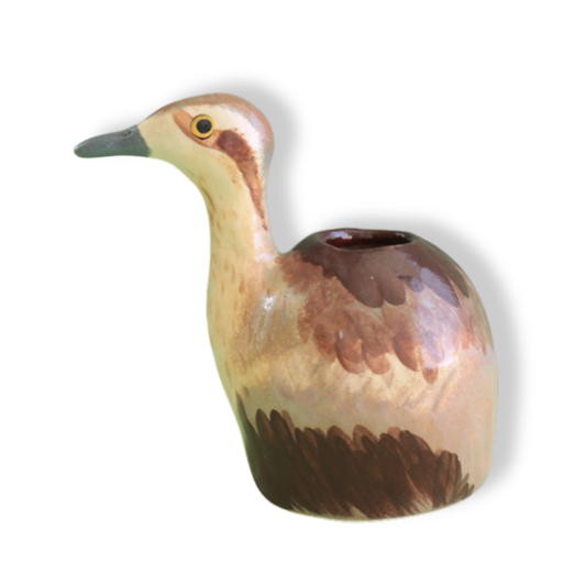 Green Bird Ceramics Sculpture Vase | Bush Stone-Curlew