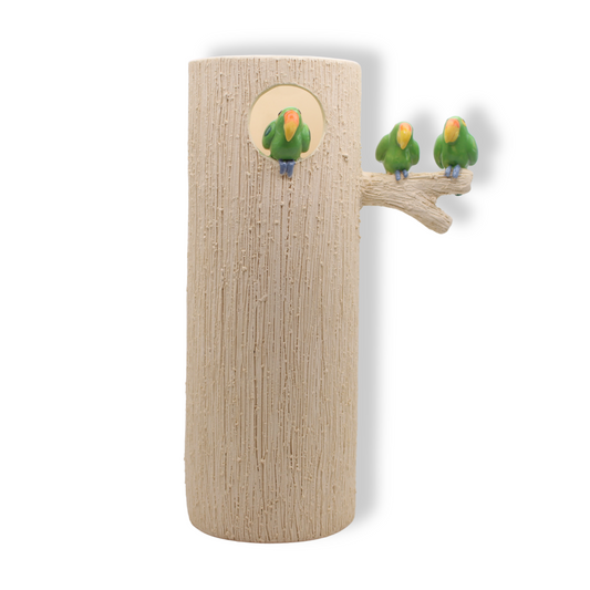 Green Bird Ceramics Perched Parakeet Vase | Standard