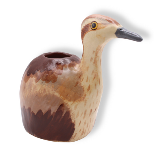 Green Bird Ceramics Sculpture Vase | Bush Stone-Curlew