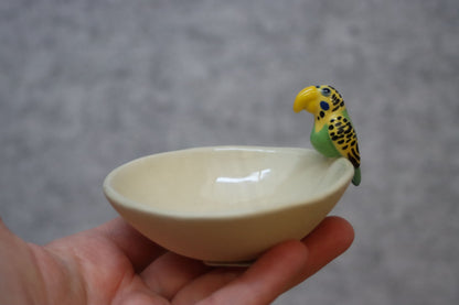 Green Bird Ceramics Bowl | Budgie Mini