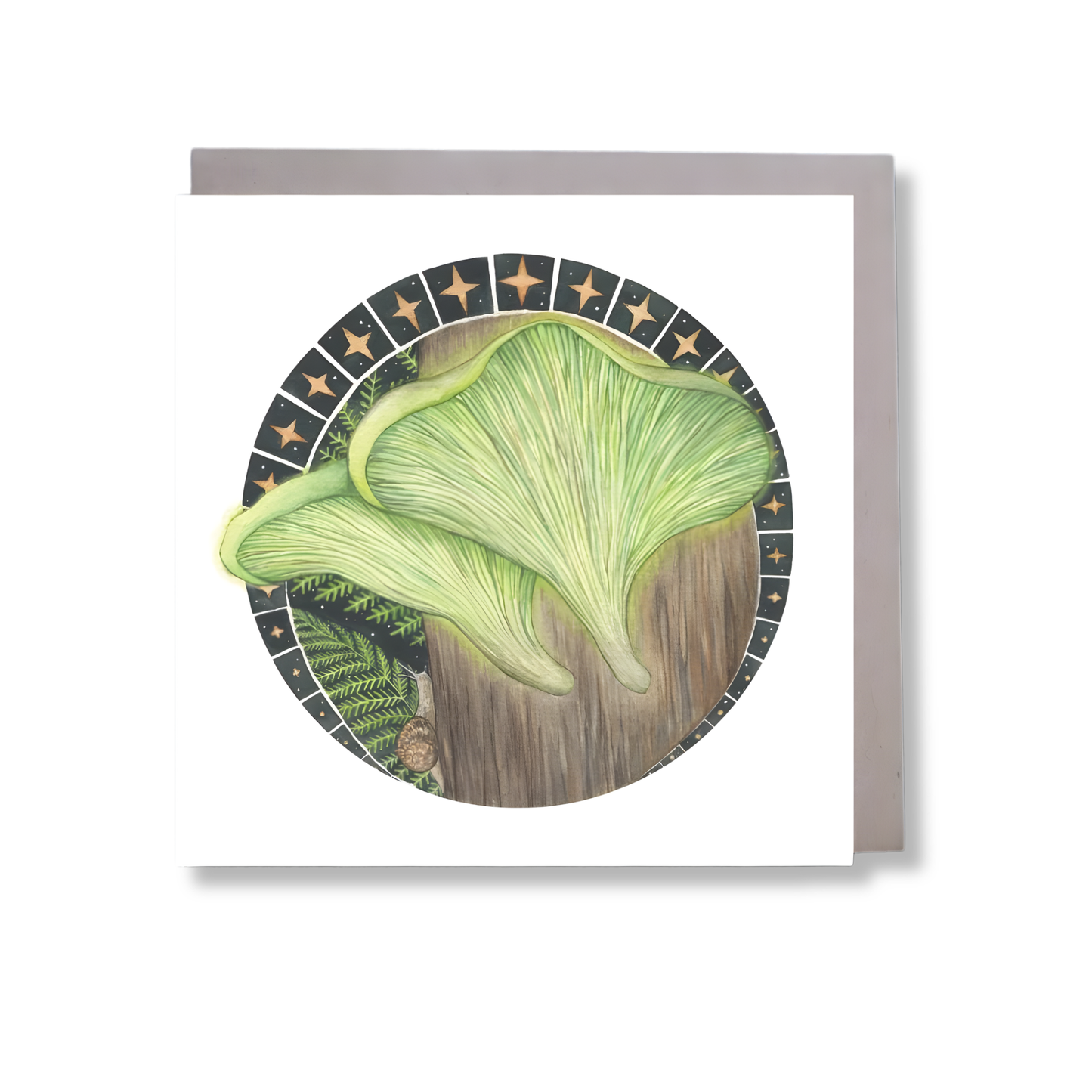 Ingrid Bartkowiak Square Greeting Card | Bioluminescent Fungi