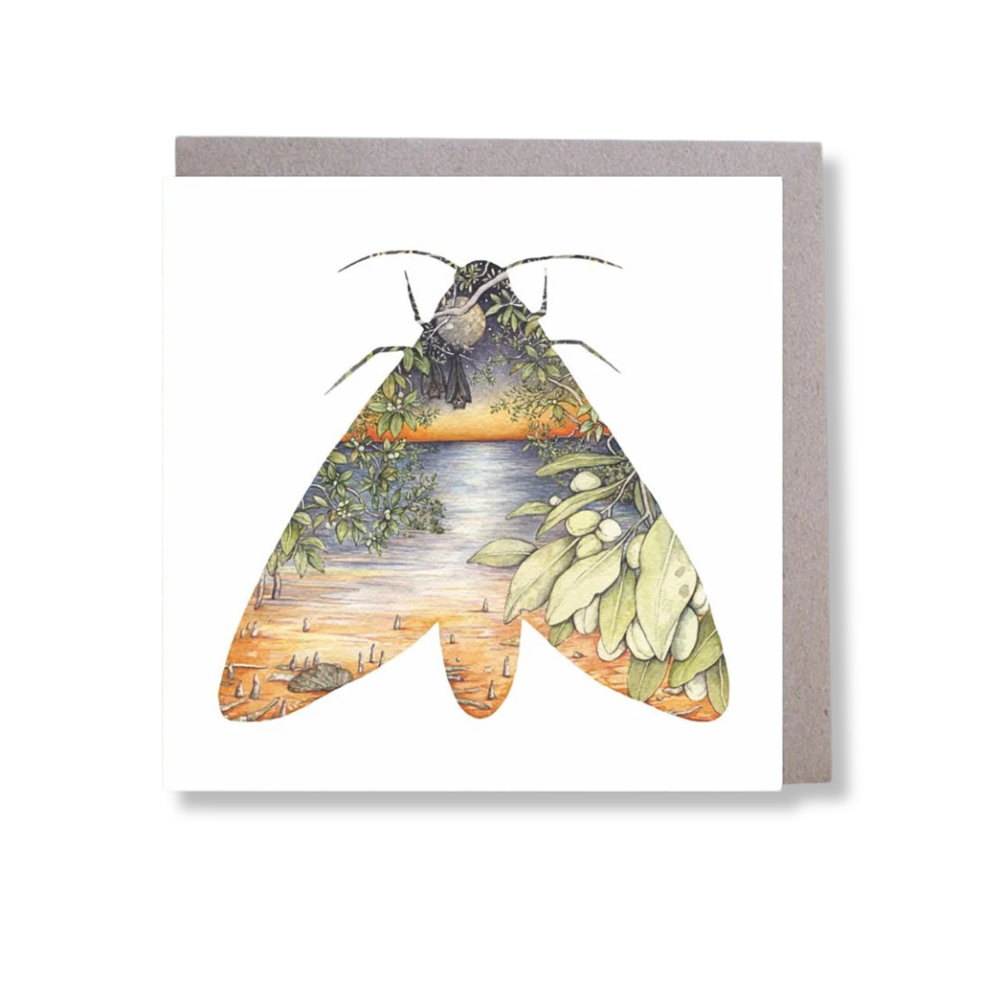 Ingrid Bartkowiak Square Greeting Card | Moth and Mangrove