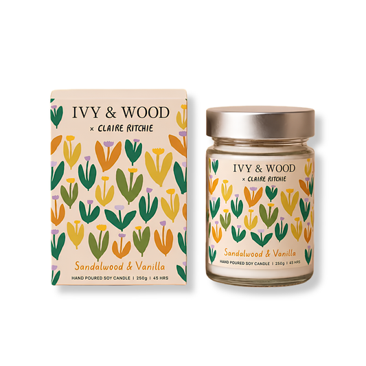 Ivy & Wood Bloom Candle | Sandalwood and Vanilla