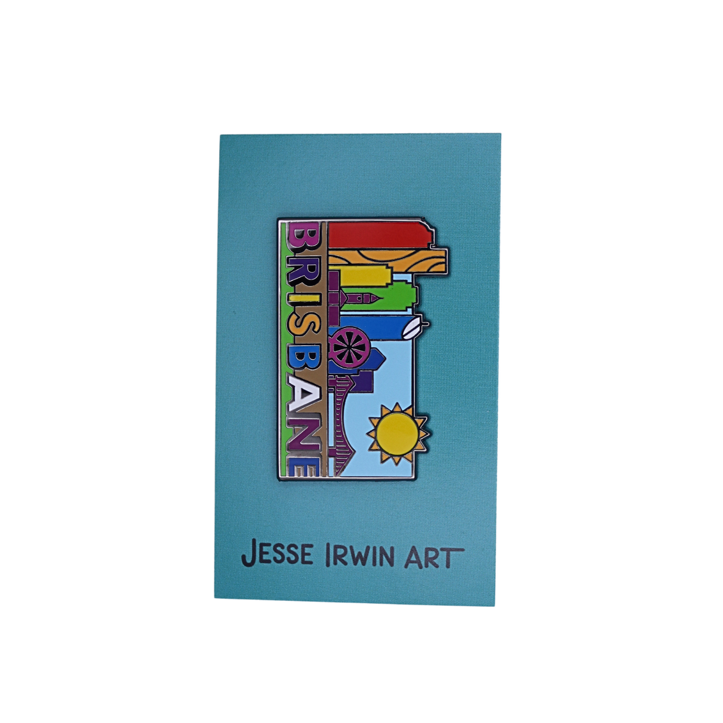 Jesse Irwin Enamel Pin | Brisbane Cityscape