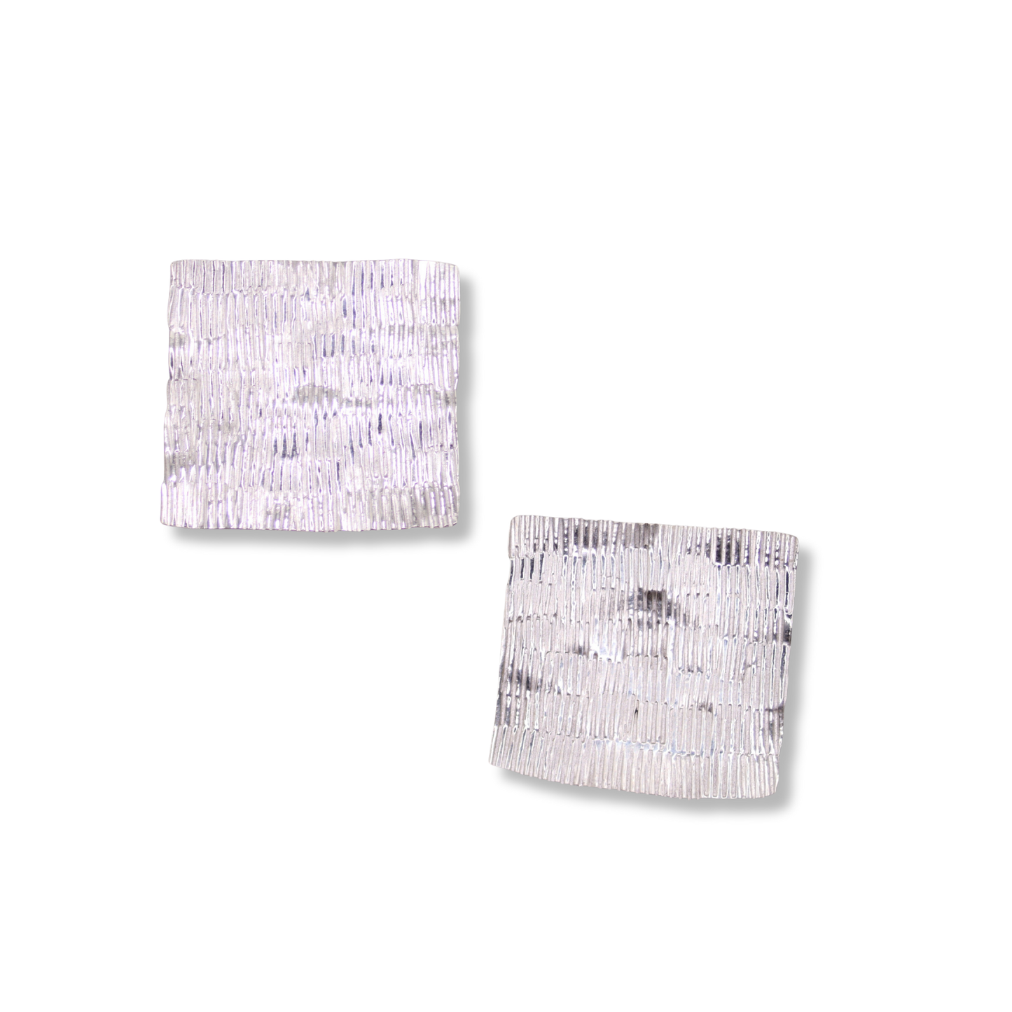 Jewellery by Xiao Earrings | Hand Stamped Fine Silver Large #2