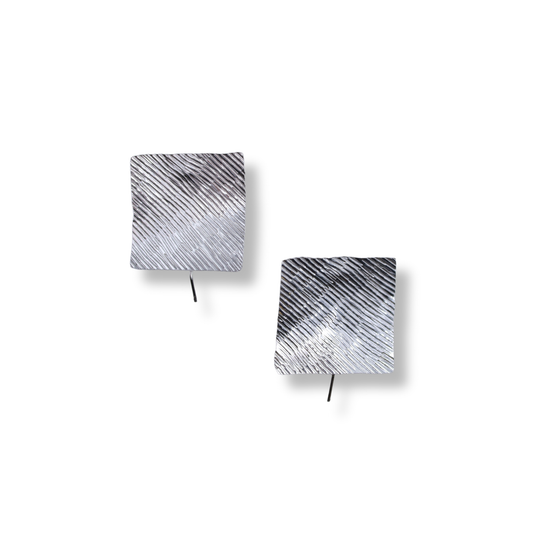 Jewellery by Xiao Earrings | Hand Stamped Fine Silver #1