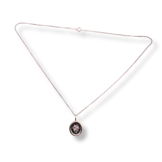 Jewellery by Xiao Necklace | Framed Hand Painted Flower #1