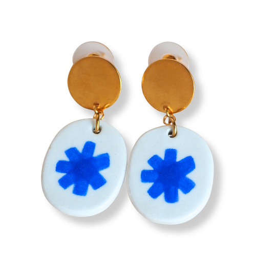 Kathy Gardiner Earrings | Blue Flores Drop Studs