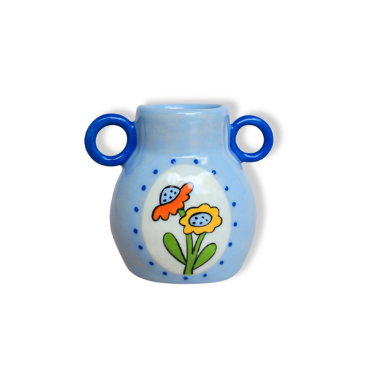 Kathy Gardiner Garden Floral Bud Vase | Duo Orange & Yellow Flowers