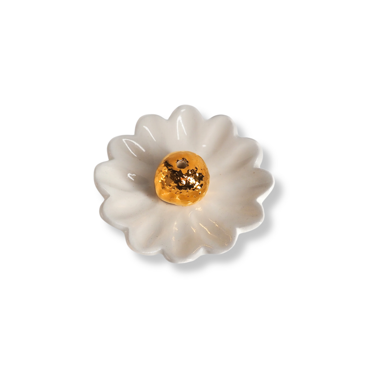 Kathy Gardiner Floral Essence Incense Holder | White & Gold