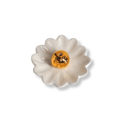 Kathy Gardiner Floral Essence Incense Holder | White & Gold