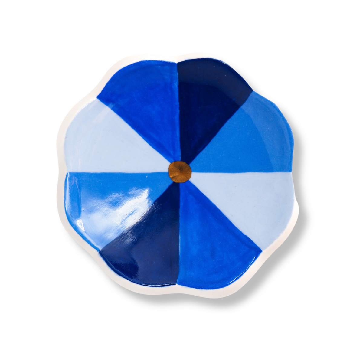 Kathy Gardiner Floral Pinwheel Trinket Dish | Blue - Small