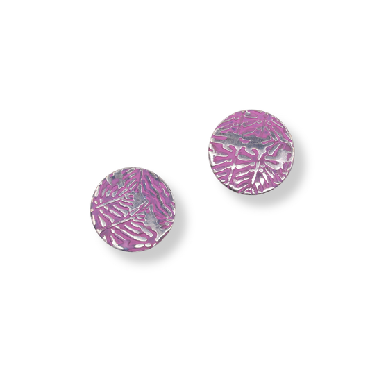 Katie Stormonth Earrings | Monstera Leaf Purple