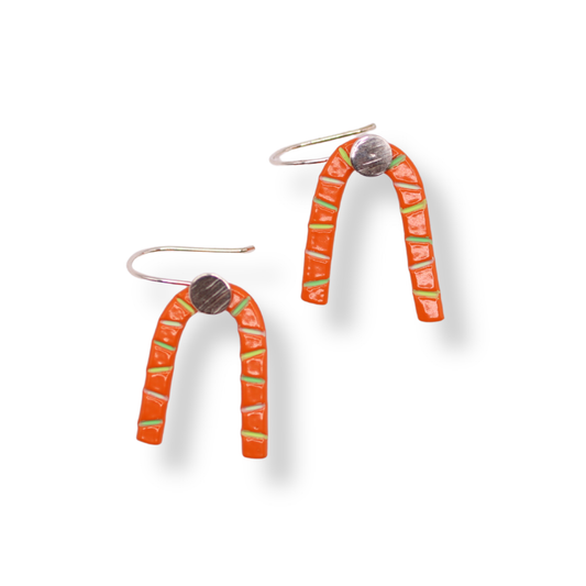 Katie Stormonth Earrings | Small Arch Hook Orange