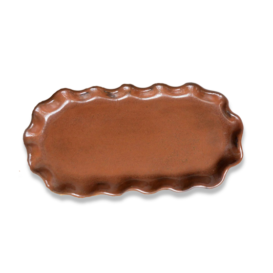 Kim Wallace Mini Ruffle Tray | Cocoa