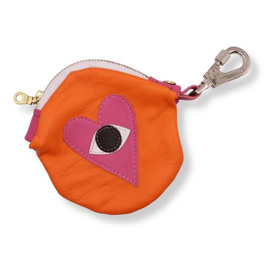 Kimi Schieren Round Keyring Purse | Heart