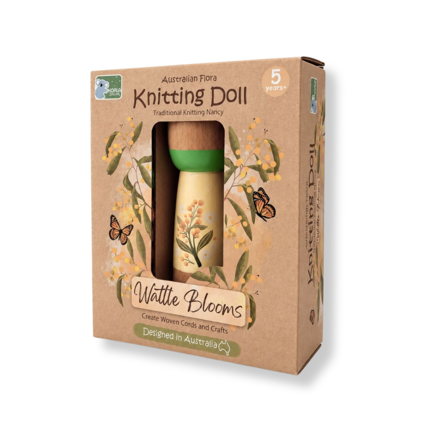 Koala Dream Australian Flora Knitting Doll | Wattle Blooms