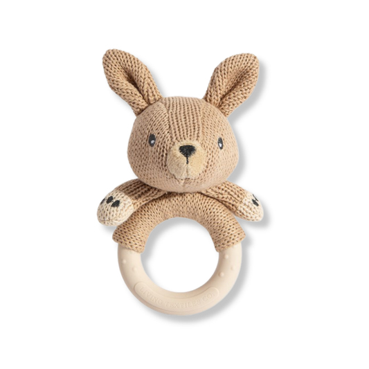 Living Textiles Co. Australiana Ring Rattle | Kylie the Kangaroo