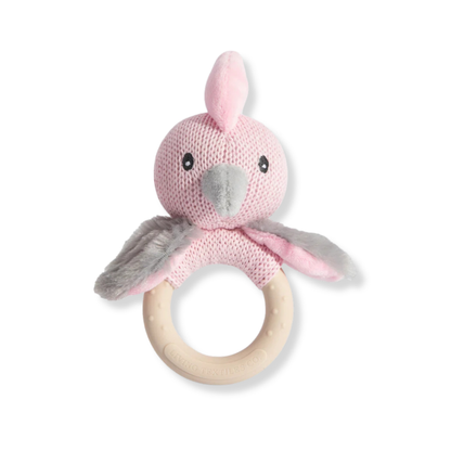 Living Textiles Co. Australiana Ring Rattle | Gary the Galah