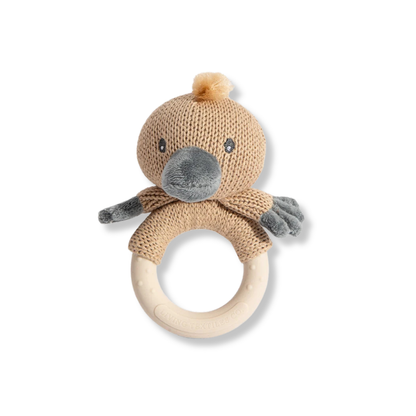 Living Textiles Co. Australiana Ring Rattle | Penny the Platypus